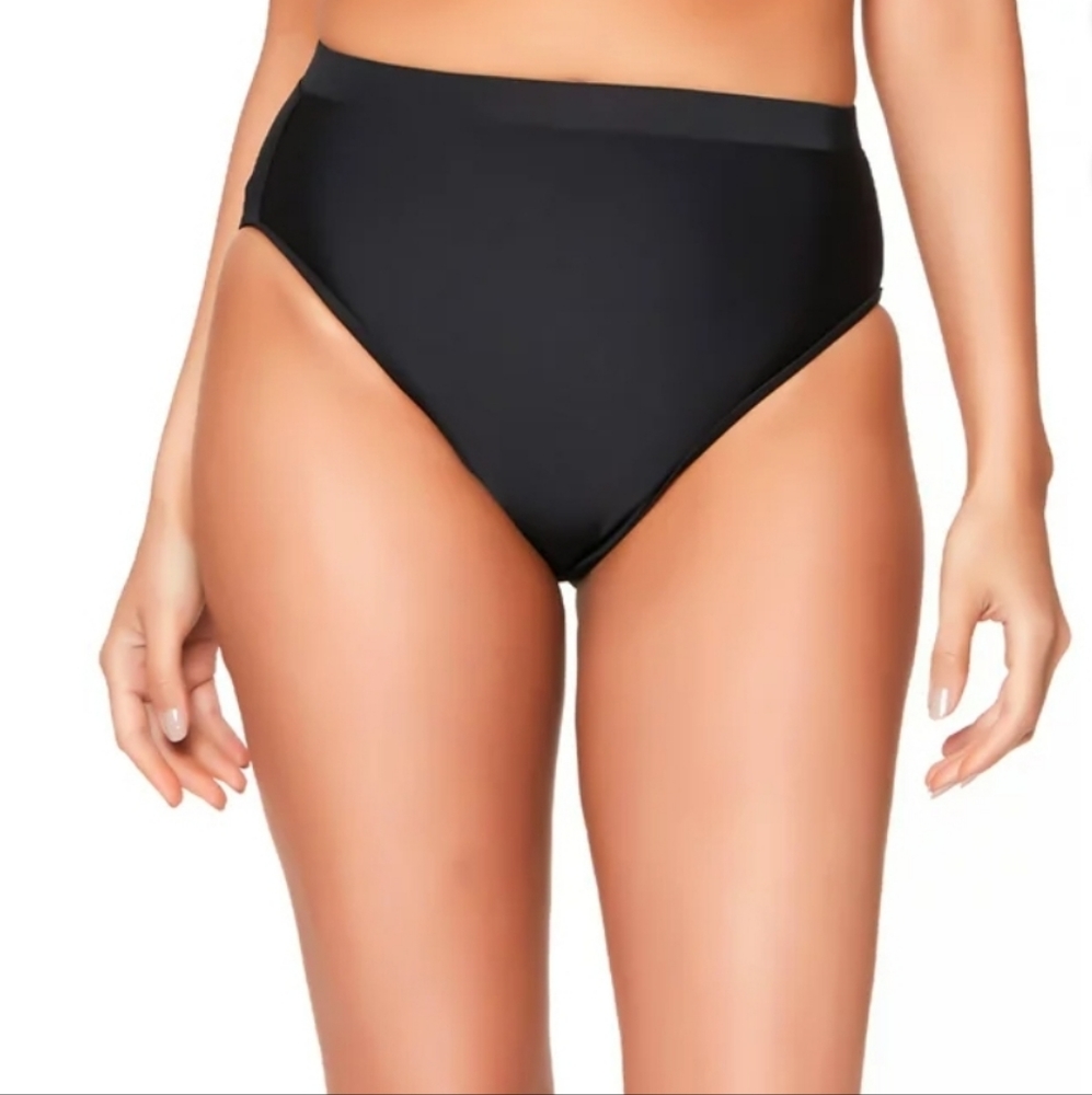 Jessica Simpson High Waisted Bottoms Swimsuit Small Black New